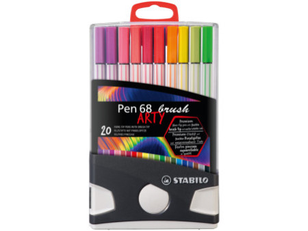 STABILO Feutre pinceau Pen 68 brush ARTY, ColorParade de 20