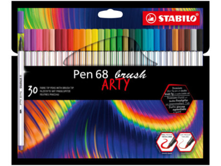 STABILO Feutre pinceau Pen 68 brush ARTY Edition, étui de 30