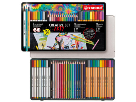 STABILO Set point 88/Pen 68 brush/aquacolor ARTY, étui de 36