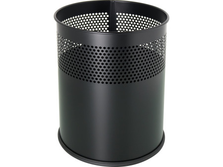 helit Corbeille à papier en acier 'the dot', 15 L, noir