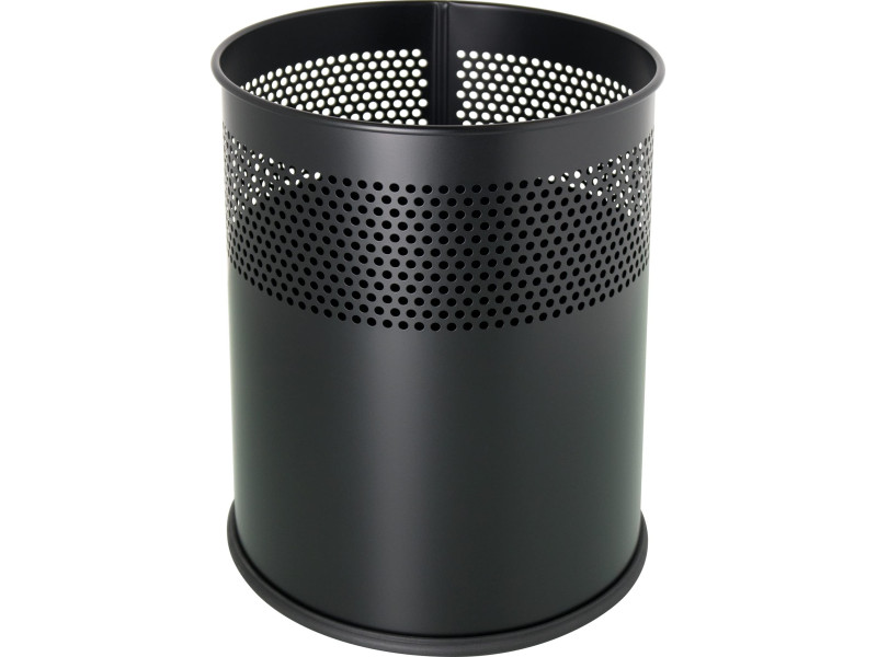 helit Corbeille à papier en acier 'the dot', 15 L, noir