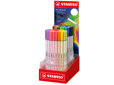 STABILO Feutre pinceau Pen 68 brush ARTY, présentoir de 80