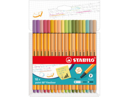 STABILO Feutre à pointe fine point 88, étui carton de 18