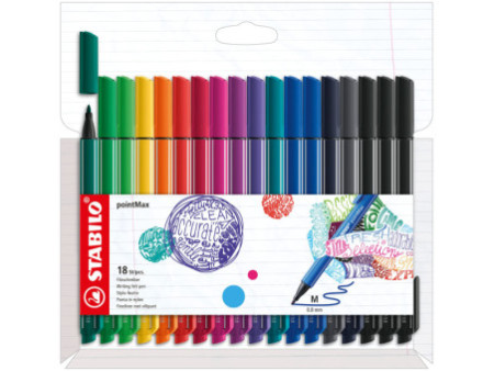 STABILO Stylo-feutre pointMax, étui carton de 18