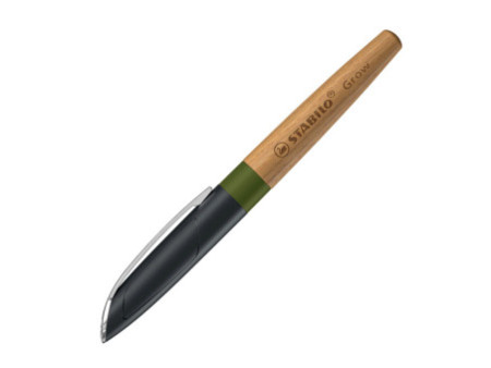 STABILO Stylo plume Grow, vert mousse / chêne