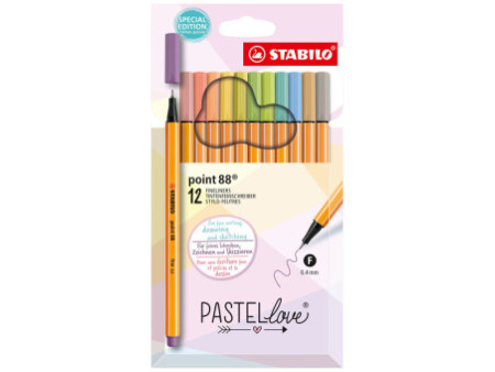STABILO Feutre à pointe fine point 88 Pastellove, étui