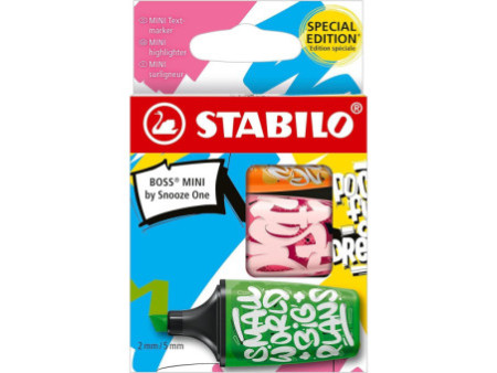 STABILO Surligneur BOSS MINI by Snooze One, étui de 3