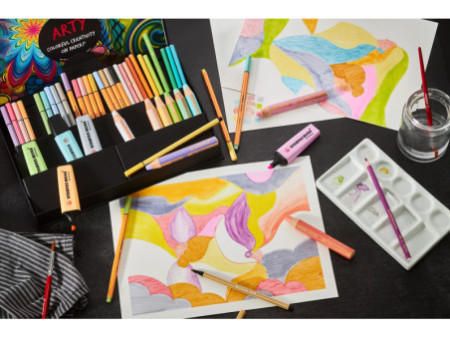 STABILO Kit créatif 'ARTY' pastel, boîte de 50