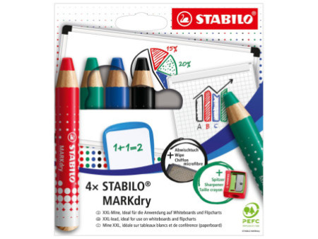 STABILO Crayon marqueur MARKdry, étui de 4