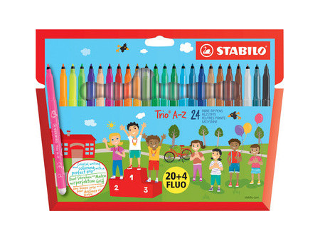 STABILO Feutre Trio A-Z, étui carton de 24, PACK SPECIAL