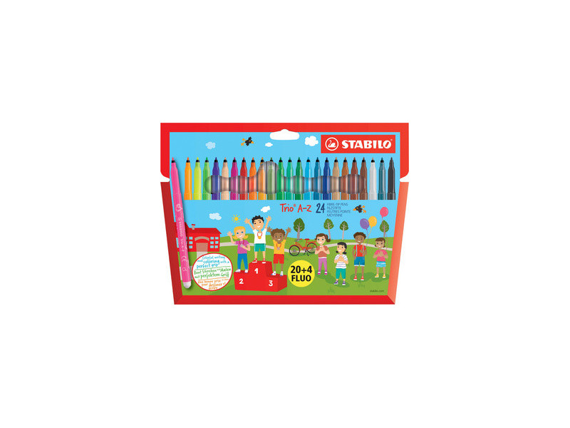 STABILO Feutre Trio A-Z, étui carton de 24, PACK SPECIAL