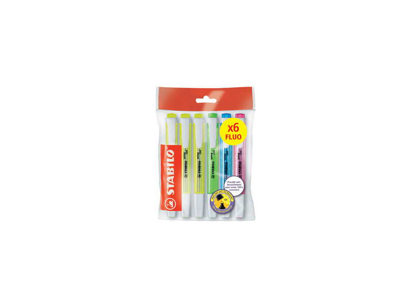 STABILO Surligneur swing cool FLUO, Ecopack de 6