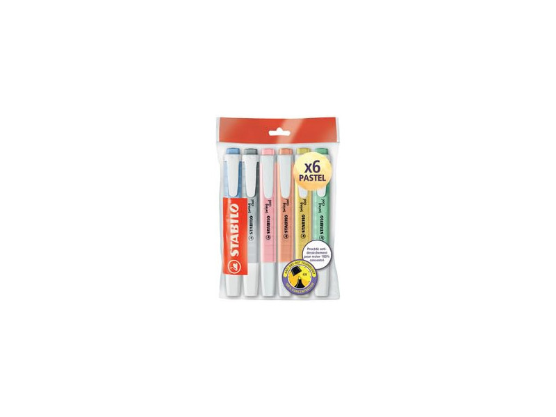 STABILO Surligneur swing cool PASTEL, Ecopack de 6