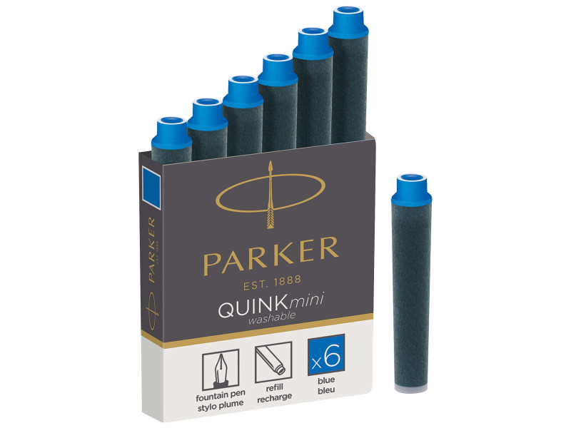 PARKER Cartouches d'encre Mini QUINK, effaçable, bleu