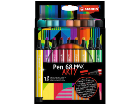 STABILO Feutre Pen 68 MAX, étui de 18 ARTY