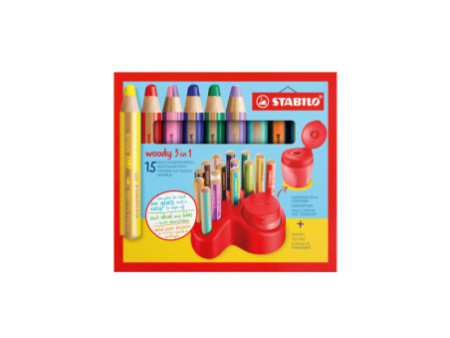 STABILO Crayon multi-talents woody 3en1, set de table