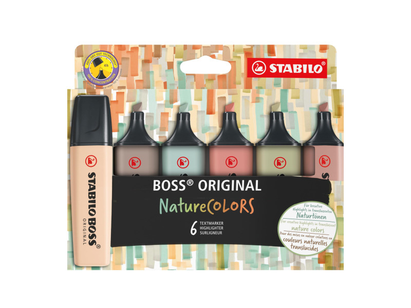 STABILO Surligneur 'BOSS ORIGINAL' NatureCOLORS, étui de 6