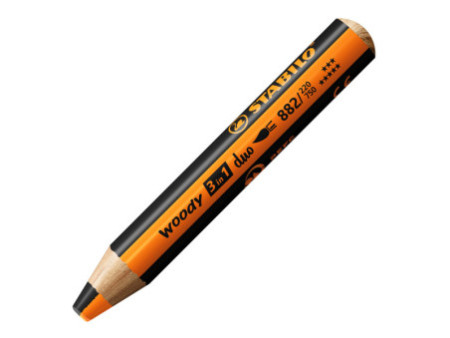 STABILO Crayon multi-talents woody 3en1 duo, orange/noir