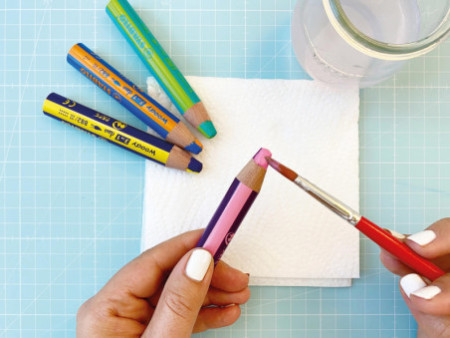 STABILO Crayon multi-talents woody 3en1 duo, orange/bleu