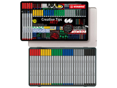 STABILO Kit créatif Creative Tips ARTY, étui métal de 30