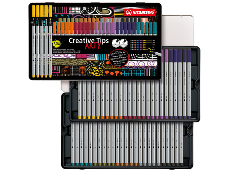 STABILO Kit Creative Tips ARTY URBAN, étui métal de 50
