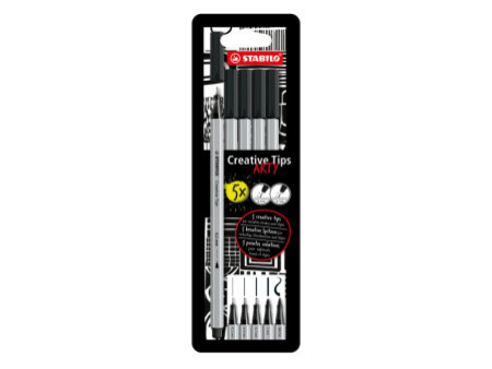 STABILO Kit Creative Tips ARTY BLACK, étui carton de 5