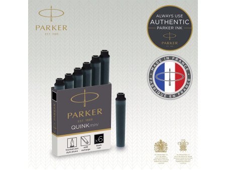 PARKER Cartouches d'encre Mini QUINK, permanent, noir