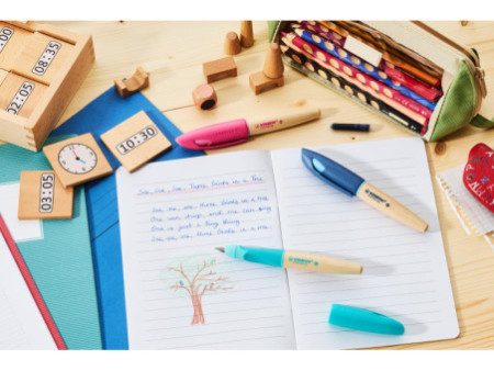 STABILO Stylo plume EASYbirdy Timber R, droitier, bleu