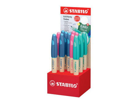 STABILO Stylo plume EASYbirdy Timber L/R, présentoir de 12