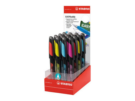 STABILO Stylo plume EASYbuddy M, droitier, présentoir de 16
