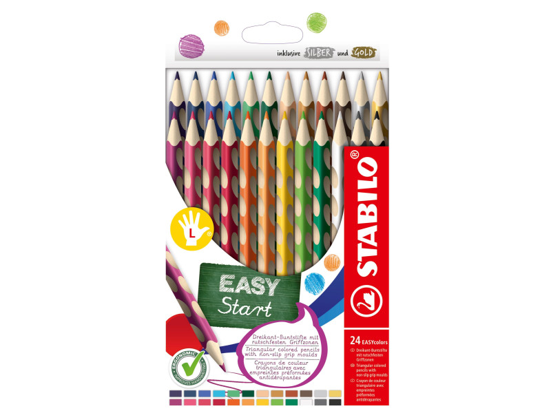 STABILO Crayon de couleur EASYcolors L, étui de 24