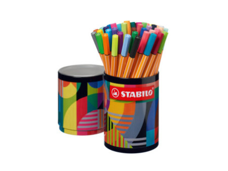 STABILO Feutre fin point 88, boîte métal ronde de 45 ARTY