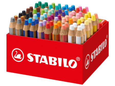 STABILO Crayon multitalent woody 3 en 1, pack écolier de 76