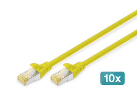 DIGITUS Câble de brassage Cat.6A, S/FTP, 2,0 m, par 10,jaune