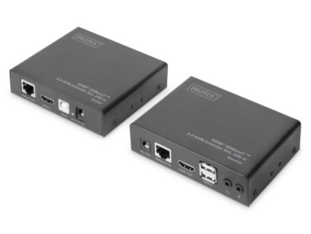 DIGITUS Kit d'extension KVM HDMI 2.0, HDBase T, 100 m