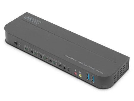 DIGITUS Commutateur KVM, 4 ports, 4K60Hz, 4x entrées DP,