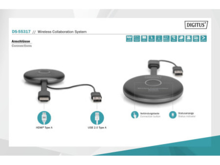 DIGITUS Système de présentation sans fil Click & Present Pro