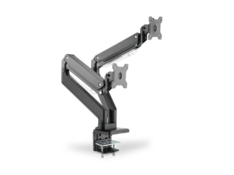 DIGITUS Support double écran universel, fixation par serrage