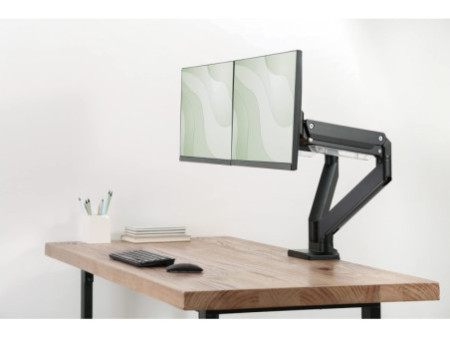 DIGITUS Support double écran universel, fixation par serrage