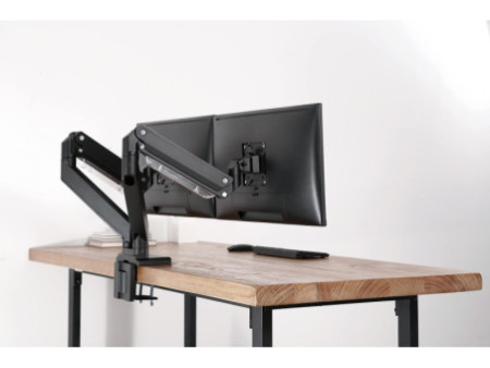 DIGITUS Support double écran universel, fixation par serrage
