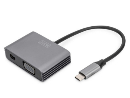 DIGITUS Adaptateur graphique USB-C 4K 2en1 Mini DisplayPort