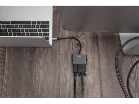DIGITUS Adaptateur graphique USB-C 4K 2en1 DisplayPort + VGA