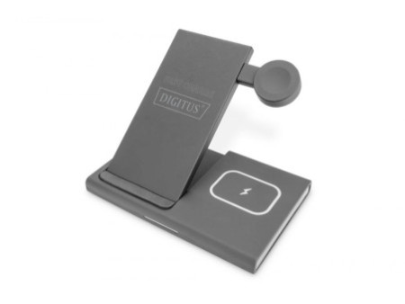 DIGITUS Station de charge sans fil 3en1, pliable, noir