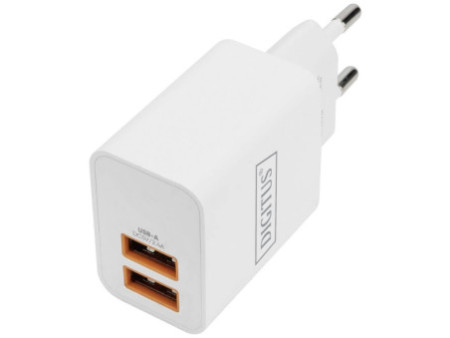DIGITUS Chargeur USB, 2x USB-A, 15,5 watts, blanc