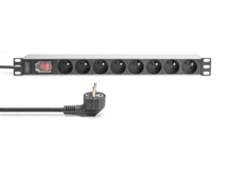 DIGITUS Multiprise 19', 8 prises, 1 U, avec interrupteur