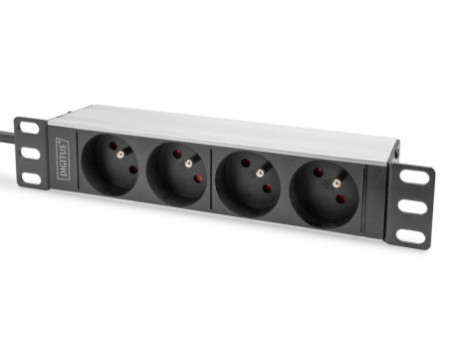 DIGITUS Multiprise 10' avec profilé aluminium, 4 prises