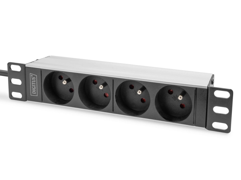 DIGITUS Multiprise 10' avec profilé aluminium, 4 prises