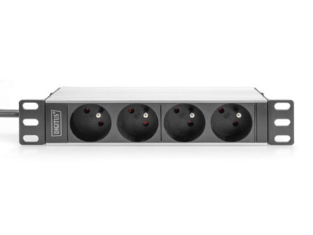 DIGITUS Multiprise 10' avec profilé aluminium, 4 prises