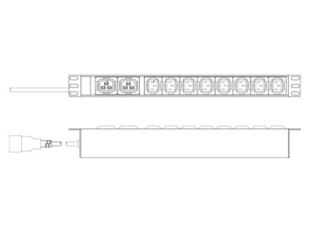 DIGITUS Multiprise 19', 10 prises, 1 U