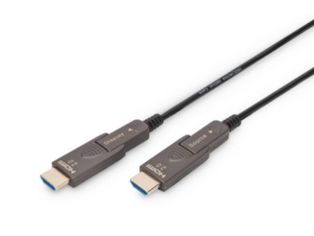 DIGITUS Câble optique hybride actif AOC HDMI, 4K, noir, 20 m